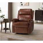 Kaietan Brown Genuine Leather Power Rocking Recliner 6 Kaietan Brown Genuine Leather Power Rocking Recliner