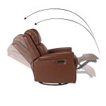 Kaietan Brown Genuine Leather Power Rocking Recliner 10 Kaietan Brown Genuine Leather Power Rocking Recliner