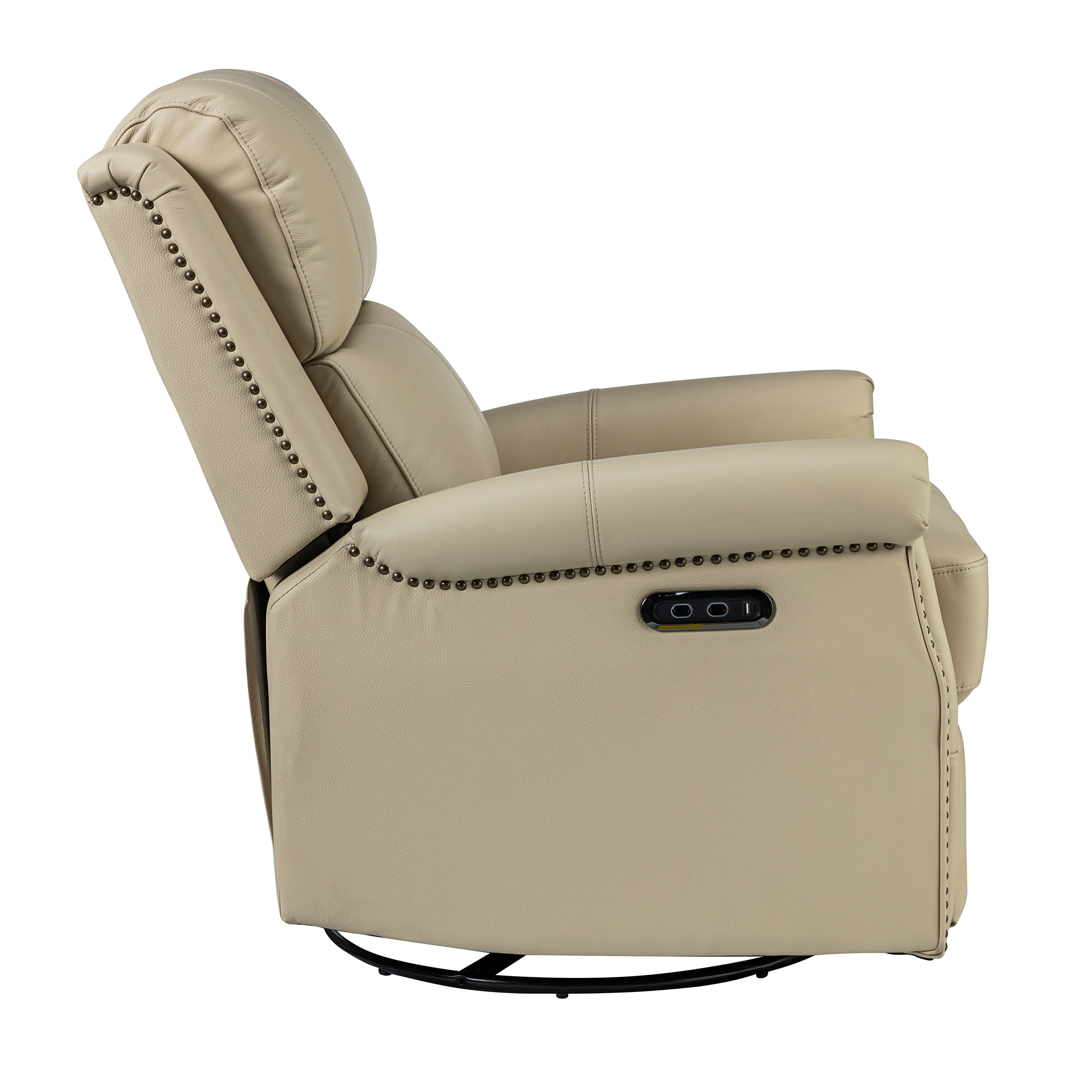 Kaietan Genuine Leather Power Rocking Recliner with USB Port 4 Kaietan Genuine Leather Power Rocking Recliner with USB Port - Image 4