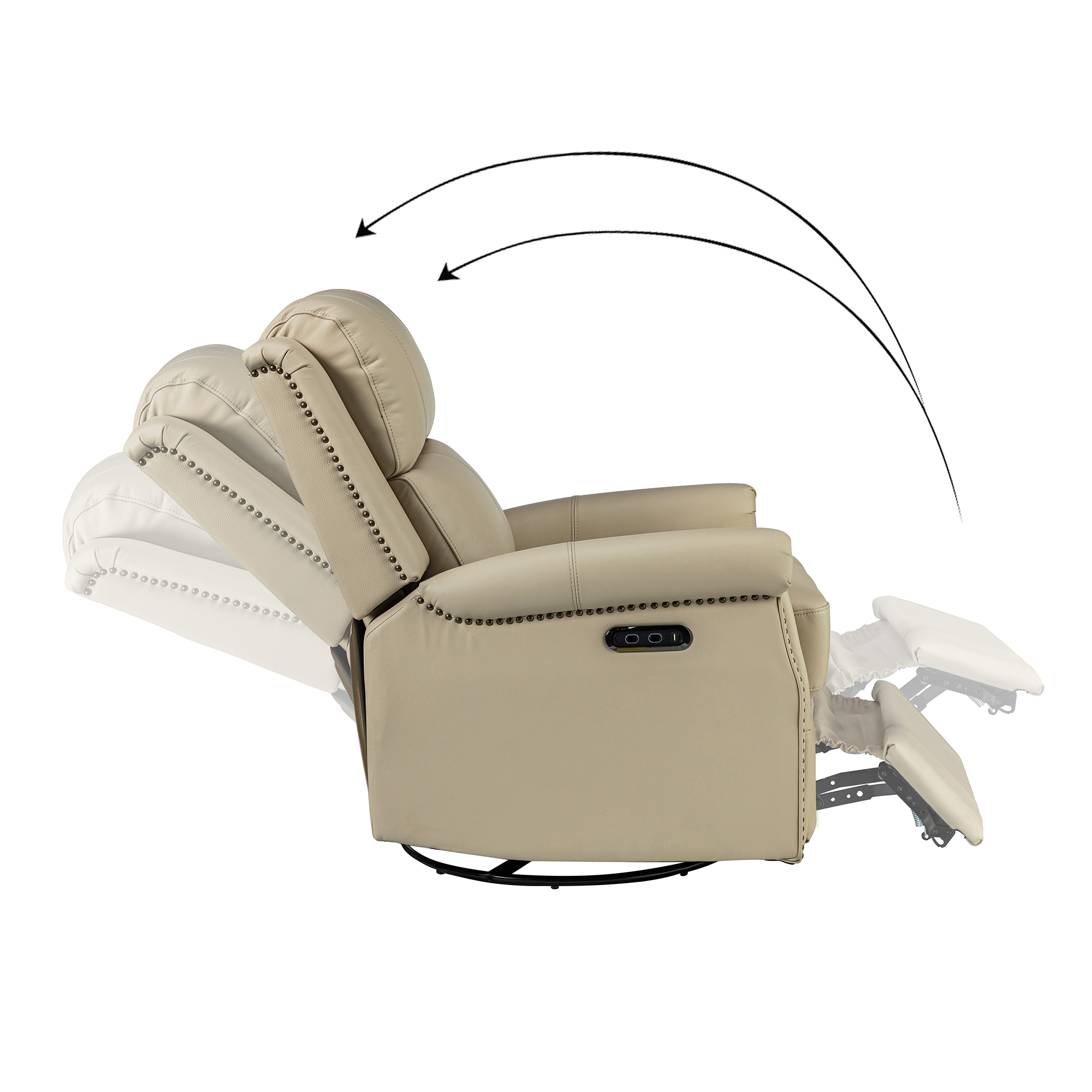 Kaietan Genuine Leather Power Rocking Recliner with USB Port 5 Kaietan Genuine Leather Power Rocking Recliner with USB Port - Image 5