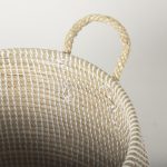 Kairi Set of 2 Seagrass Floor Baskets w/ Lids and Handles