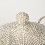 Kairi Set of 2 Seagrass Floor Baskets w/ Lids and Handles