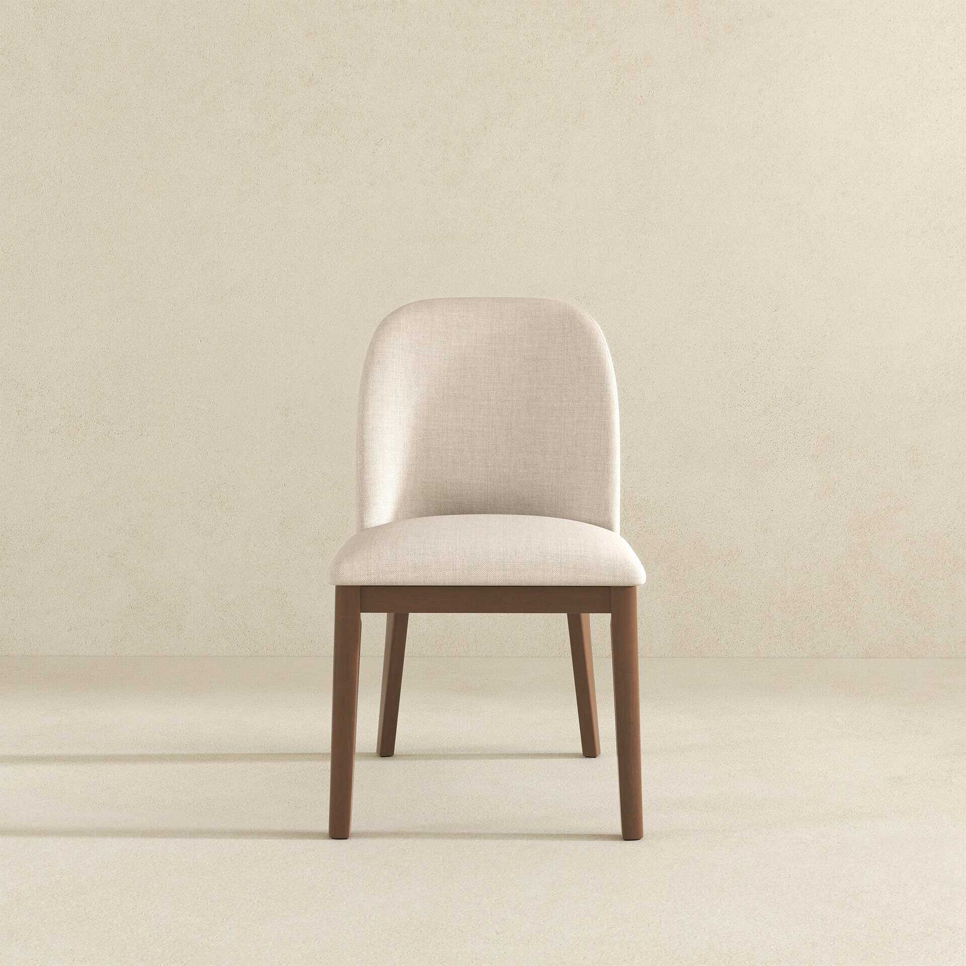 Beige Linen Mid-Century Modern Dining Chairs Solid Wood (Set of 2) 7 Beige Linen Mid-Century Modern Dining Chairs Solid Wood (Set of 2)