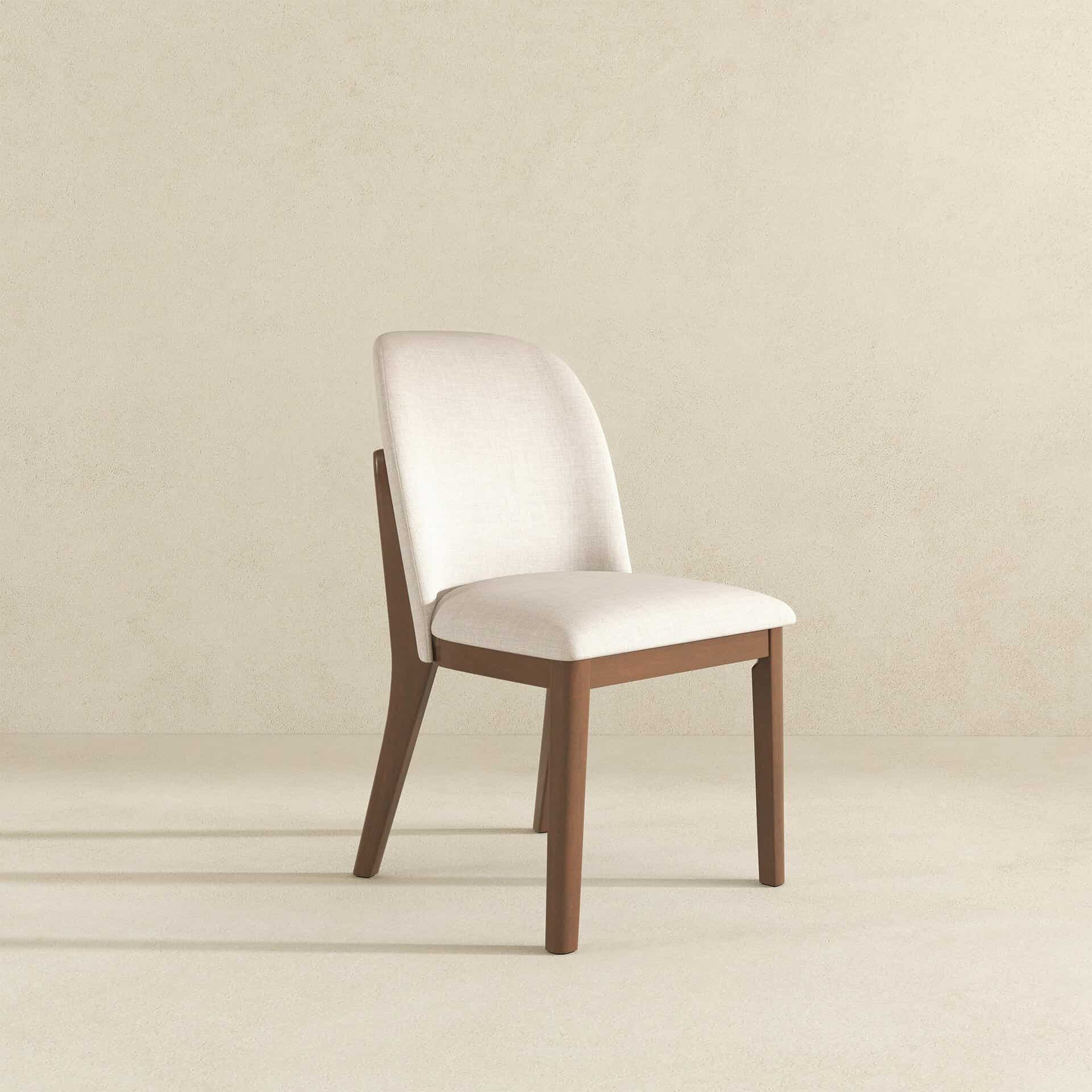 Beige Linen Mid-Century Modern Dining Chairs Solid Wood (Set of 2) 12 Beige Linen Mid-Century Modern Dining Chairs Solid Wood (Set of 2)