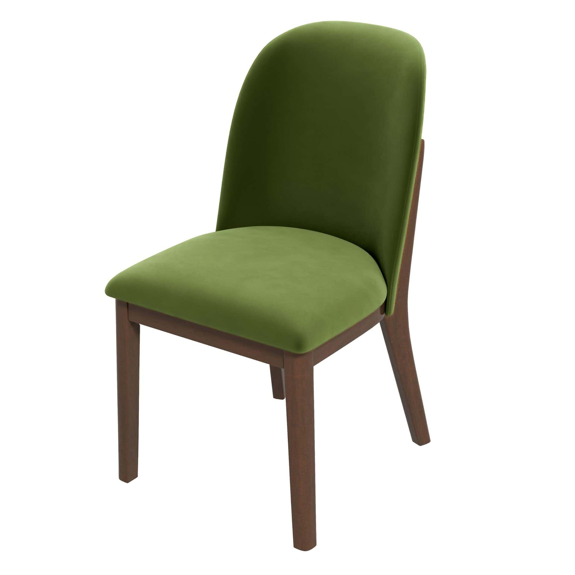 Green Velvet Mid-Century Modern Dining Chairs Solid Wood (Set of 2) 7 Green Velvet Mid-Century Modern Dining Chairs Solid Wood (Set of 2) - Image 7