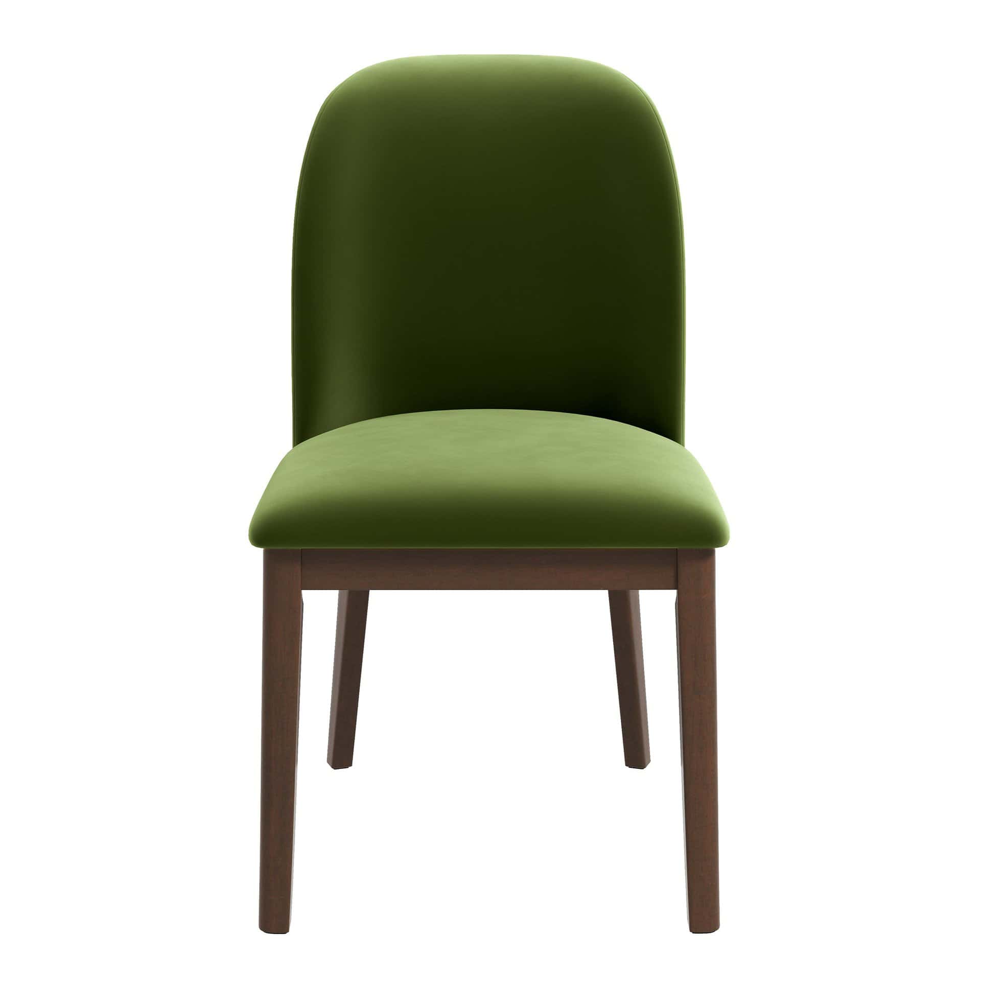 Green Velvet Mid-Century Modern Dining Chairs Solid Wood (Set of 2) 8 Green Velvet Mid-Century Modern Dining Chairs Solid Wood (Set of 2)