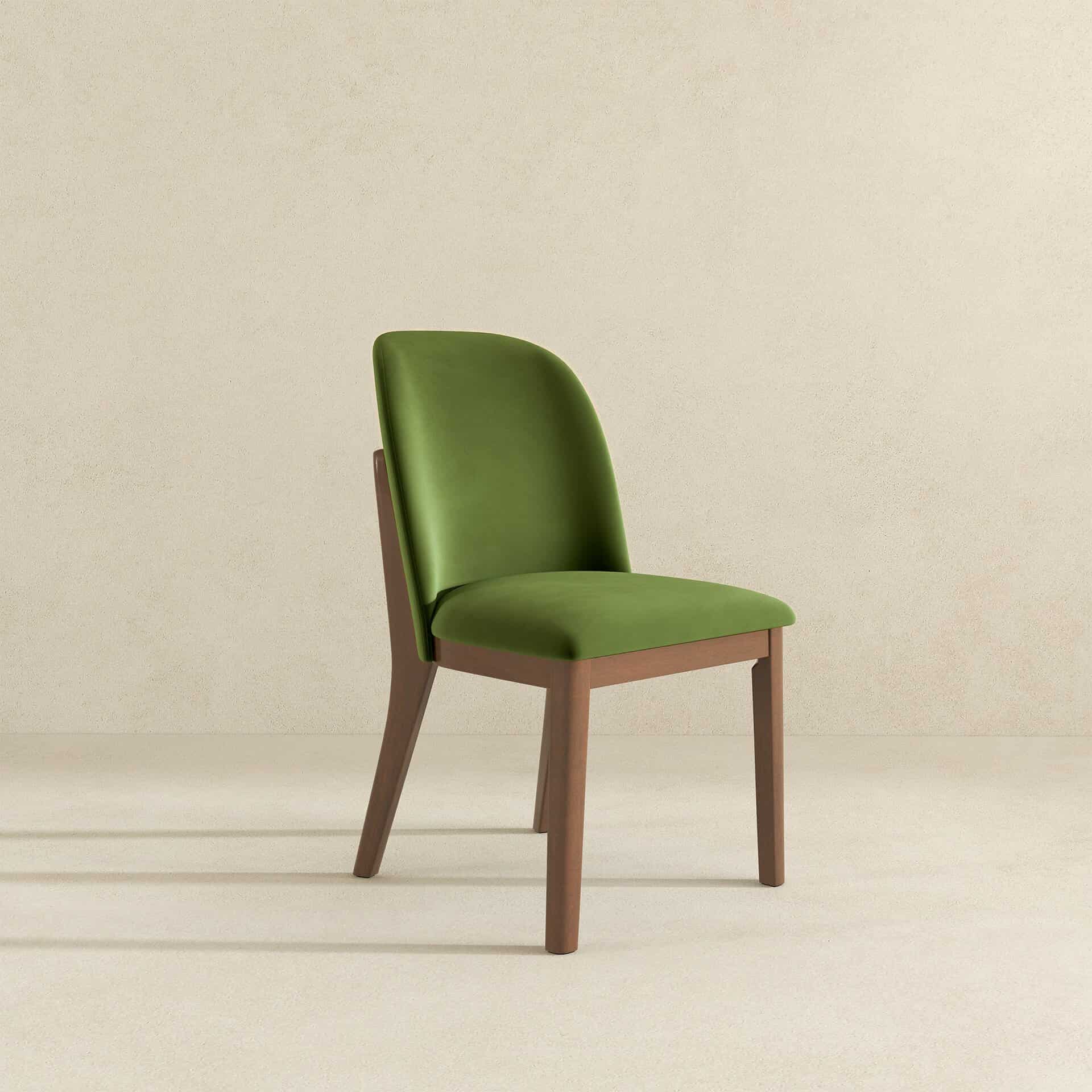 Green Velvet Mid-Century Modern Dining Chairs Solid Wood (Set of 2) 11 Green Velvet Mid-Century Modern Dining Chairs Solid Wood (Set of 2)