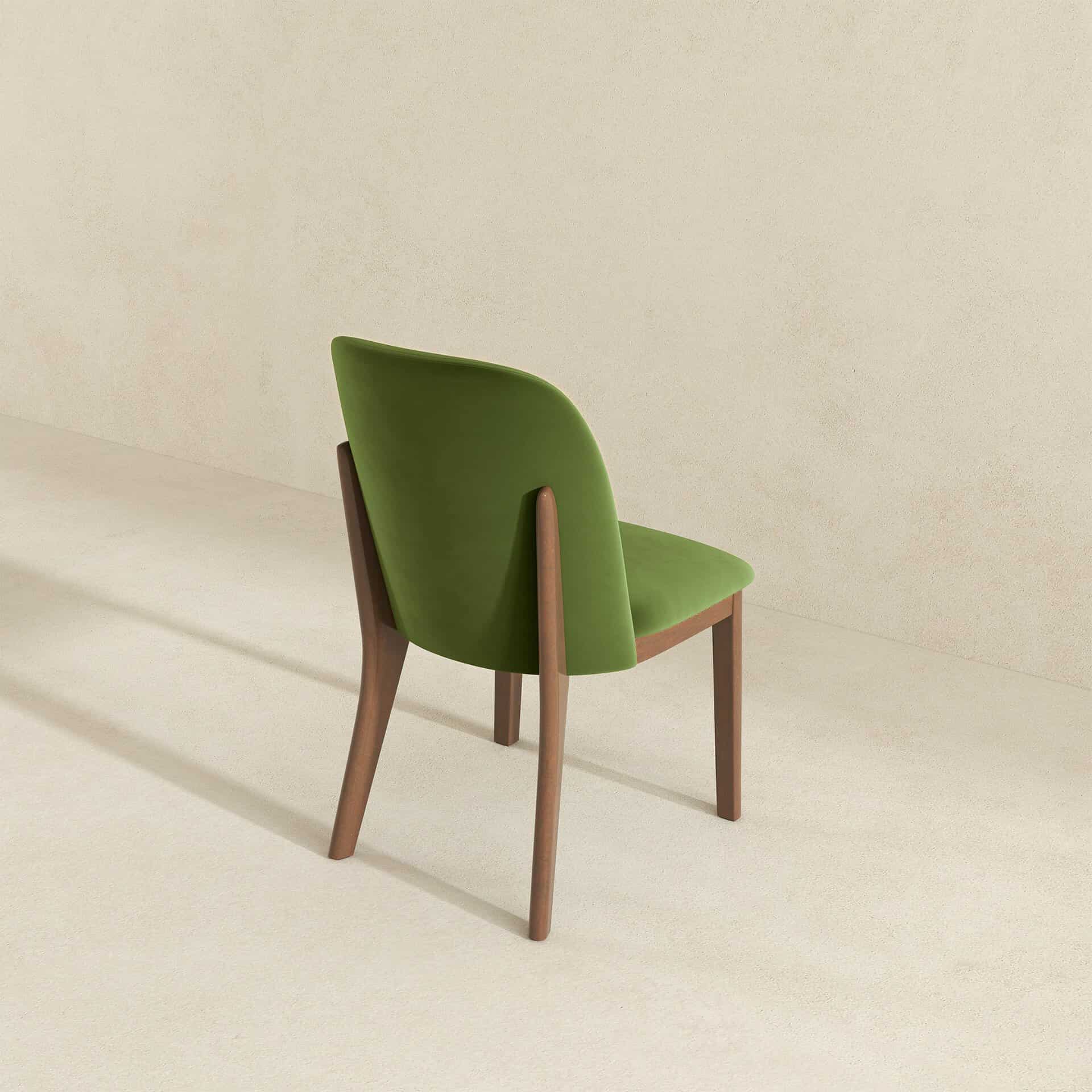 Green Velvet Mid-Century Modern Dining Chairs Solid Wood (Set of 2) 13 Green Velvet Mid-Century Modern Dining Chairs Solid Wood (Set of 2)