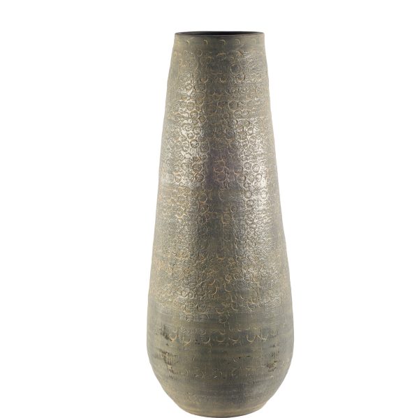 Kalahari II Large 39 Gray Ceramic Floor Vase