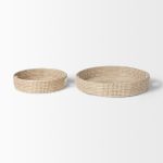 Kalama Set of 2 Large Round Seagrass Trays w/ Handles 10 Kalama Set of 2 Large Round Seagrass Trays w/ Handles