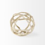 Kali 4.5L x 4.5W x 4.5H Small Beige Decorative Metal and Paper Object