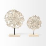 Kamara I (Small) 12L x 4W White Washed Wood W/Antiqued Silver Botanical Decorative Object