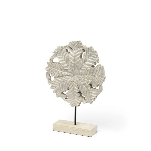 Kamara I Small 12L x 4W White Washed Wood WAntiqued Silver Botanical Decorative Object