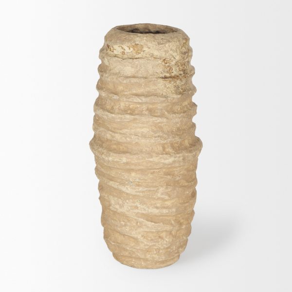 Kamli Small Beige Paper Mache Vase 2