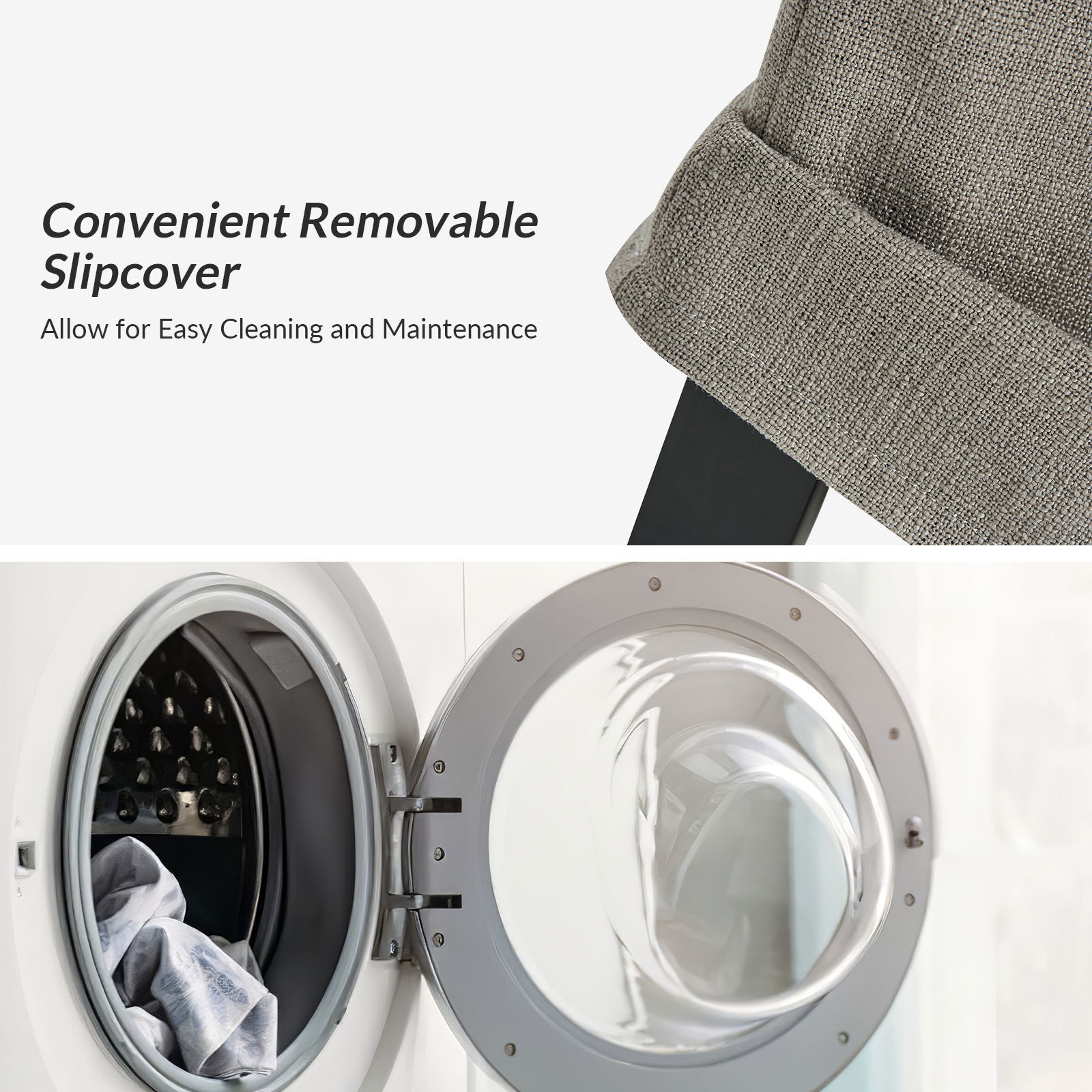 Kanrad Slipcover Roll Arm Dining Chair with Casters 3 Kanrad Slipcover Roll Arm Dining Chair with Casters - Image 3