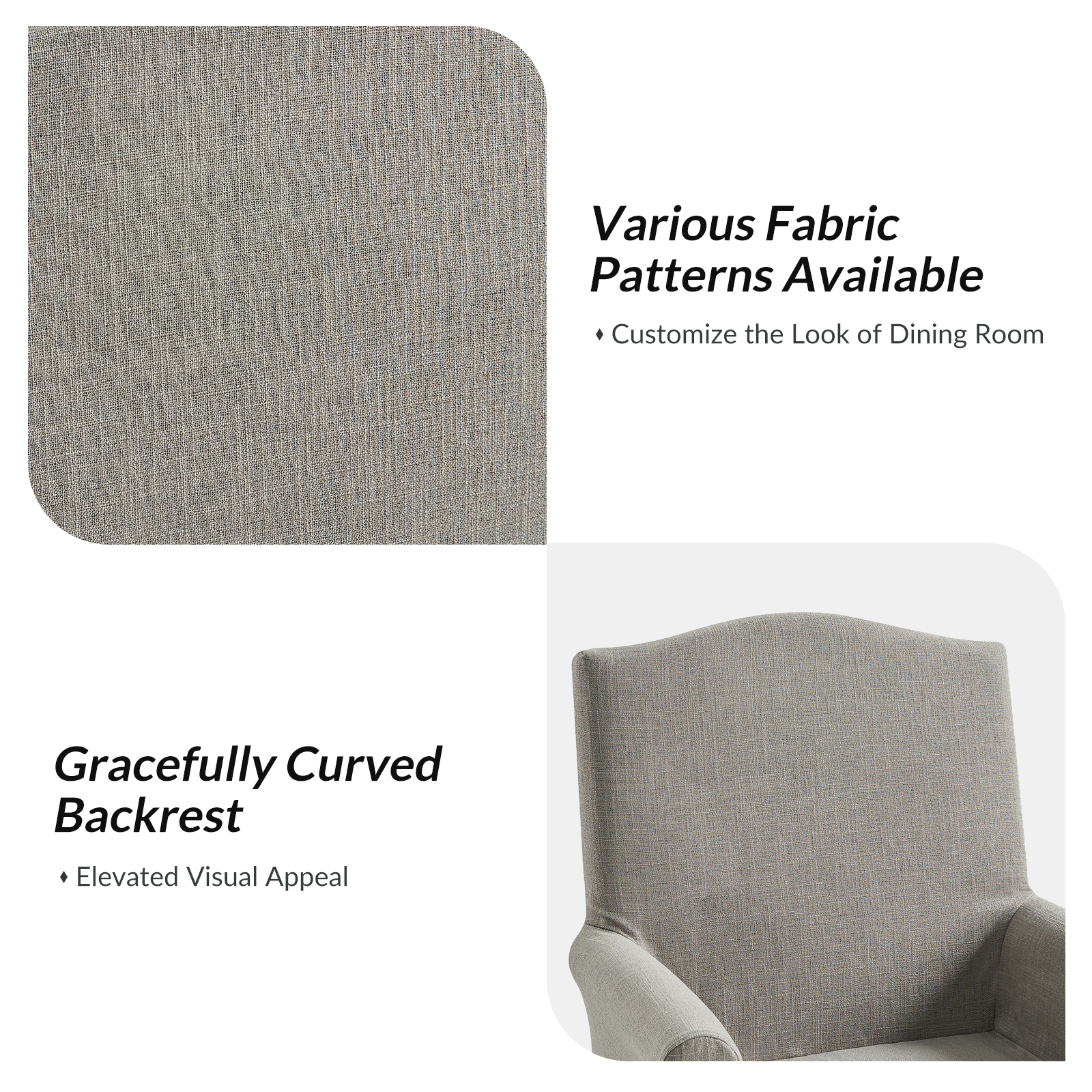 Kanrad Slipcover Roll Arm Dining Chair with Casters 4 Kanrad Slipcover Roll Arm Dining Chair with Casters - Image 4