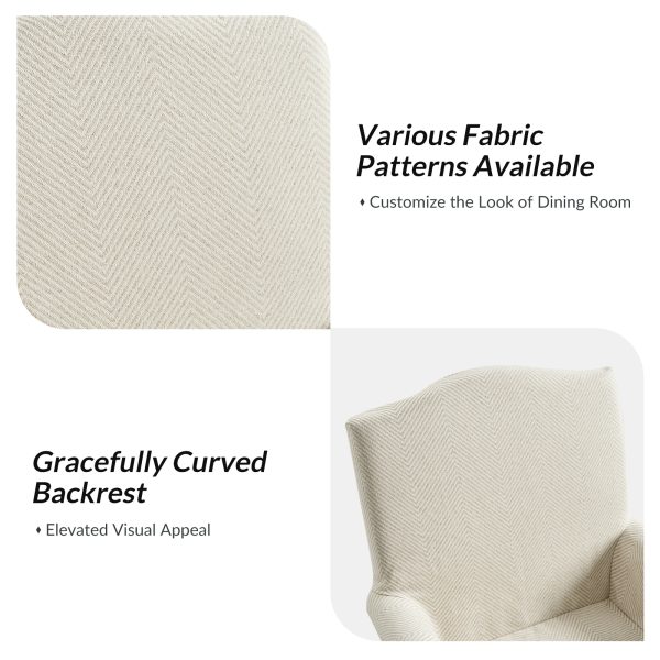 Kanrad Tan Slipcover Roll Arm Caster Dining Chair 4