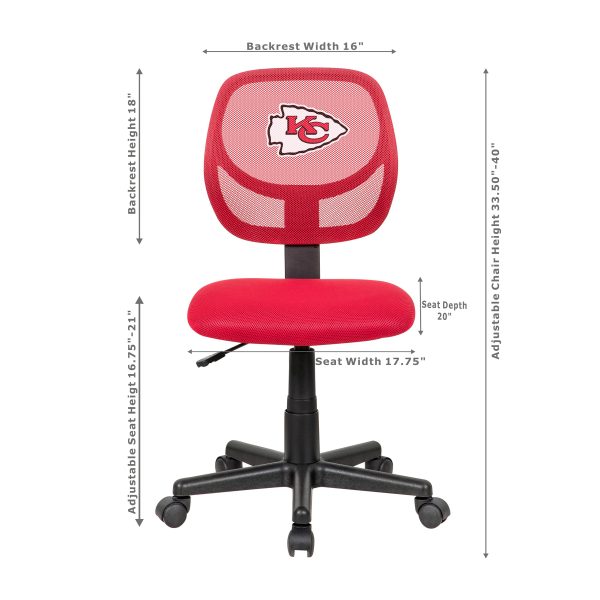 Kansas City Chiefs Armless Mesh Task Chair 3