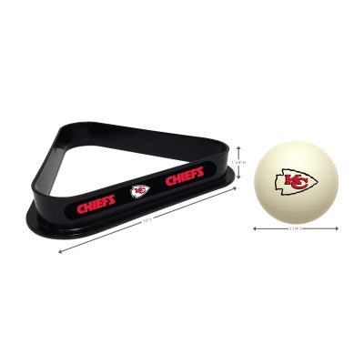 Kansas City Chiefs Billiard Cue Ball and Triangle Set