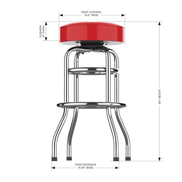 Kansas City Chiefs Chrome Bar Stool American Crafted