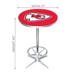 Kansas City Chiefs Chrome NFL Pub Table
