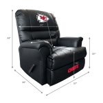 Kansas City Chiefs Embroidered Faux Leather Rocker Recliner