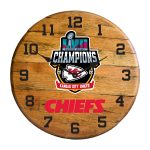 Kansas City Chiefs Oak Barrel Clock Kansas Collection