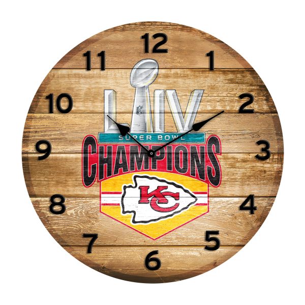 Kansas City Chiefs Oak Barrel Clock Kansas Collection 3