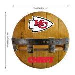 Kansas City Chiefs Oak Whiskey Barrel Bar Shelf Kansas Collection