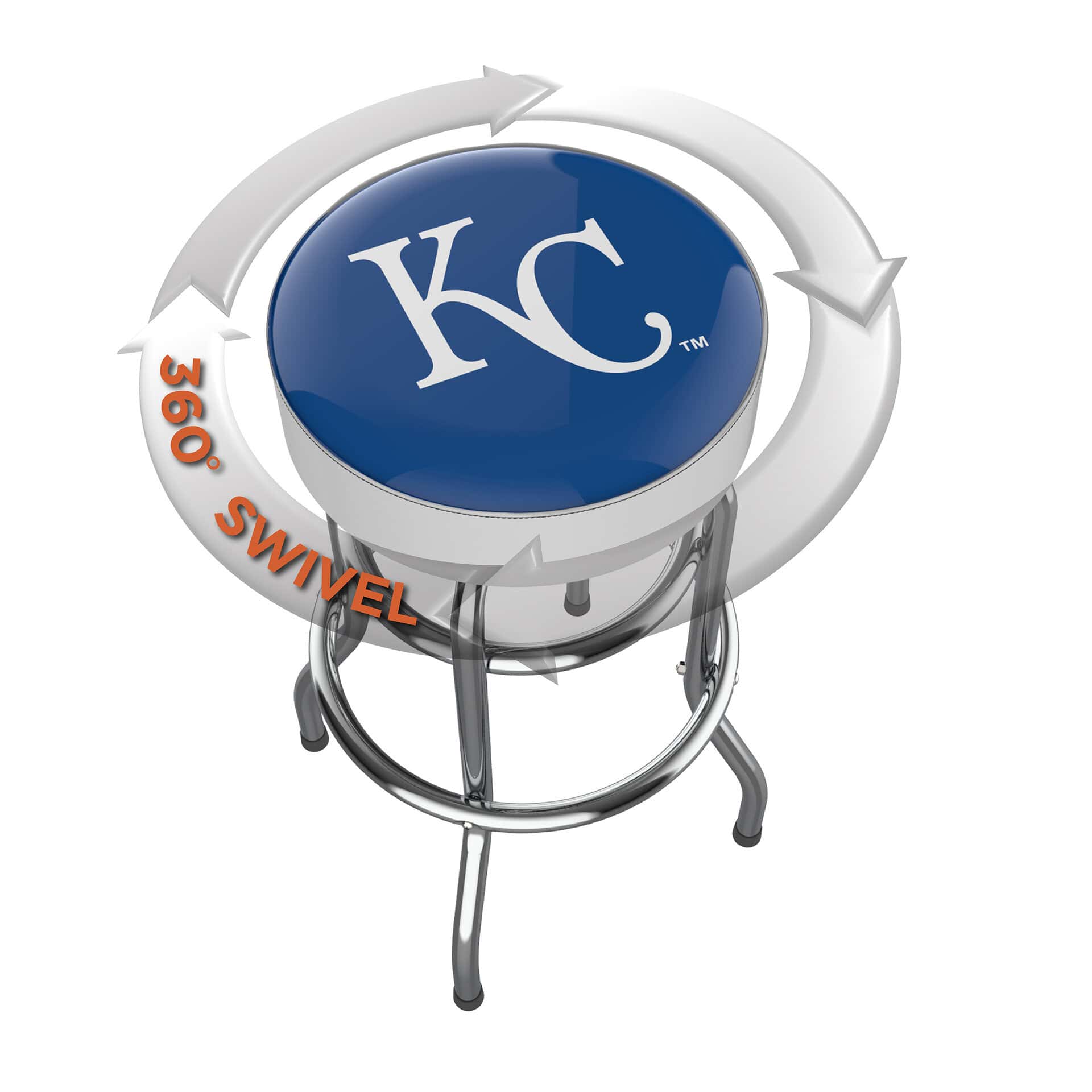 Kansas City Royals Chrome Bar Stool American Made Team Logo 3 Kansas City Royals Chrome Bar Stool American Made Team Logo - Image 3