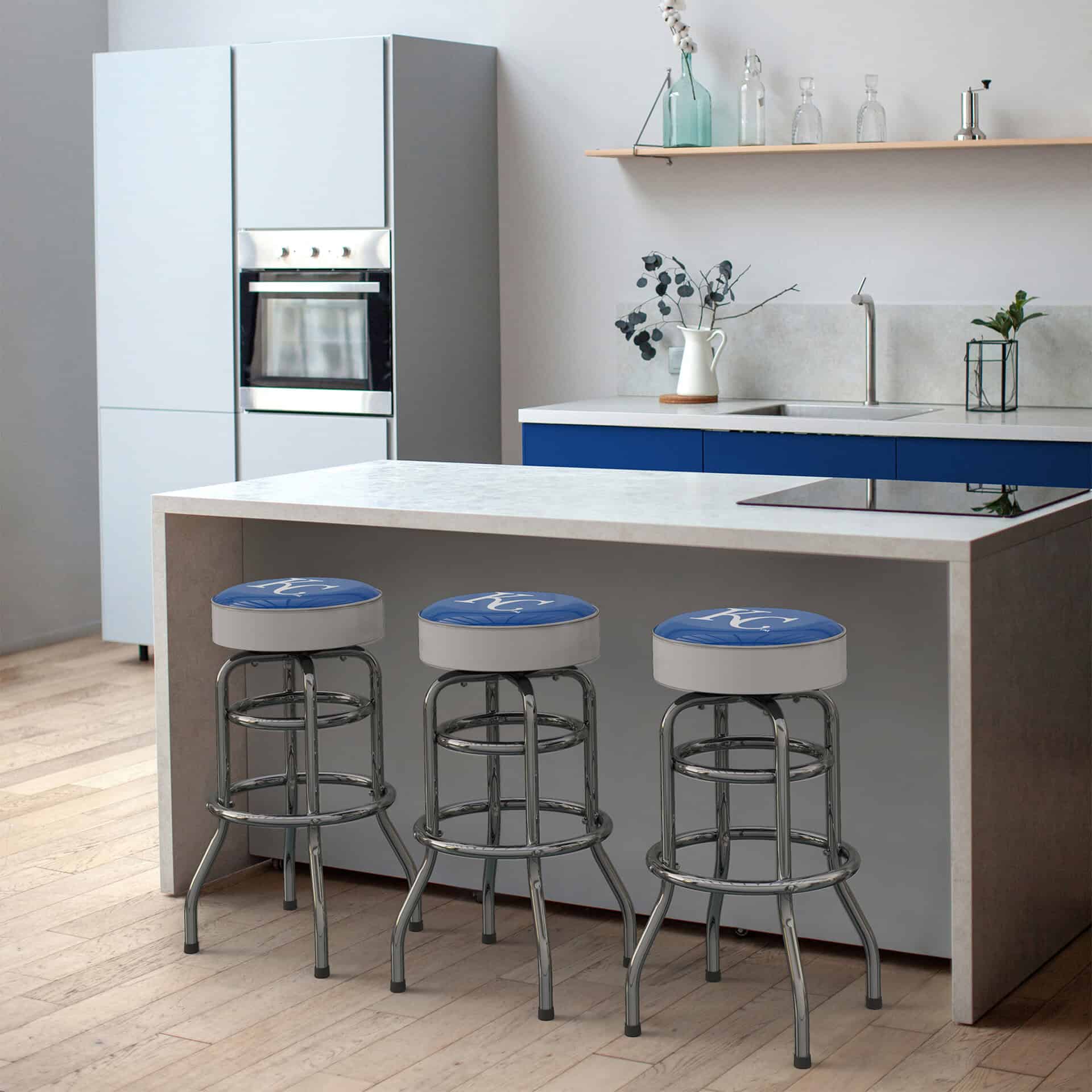 Kansas City Royals Chrome Bar Stool American Made Team Logo 1 Kansas City Royals Chrome Bar Stool American Made Team Logo