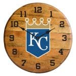 Kansas City Royals Oak Whiskey Barrel Clock MLB Licensed 4 Kansas City Royals Oak Whiskey Barrel Clock MLB Licensed