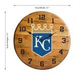 Kansas City Royals Oak Whiskey Barrel Clock MLB Licensed 6 Kansas City Royals Oak Whiskey Barrel Clock MLB Licensed