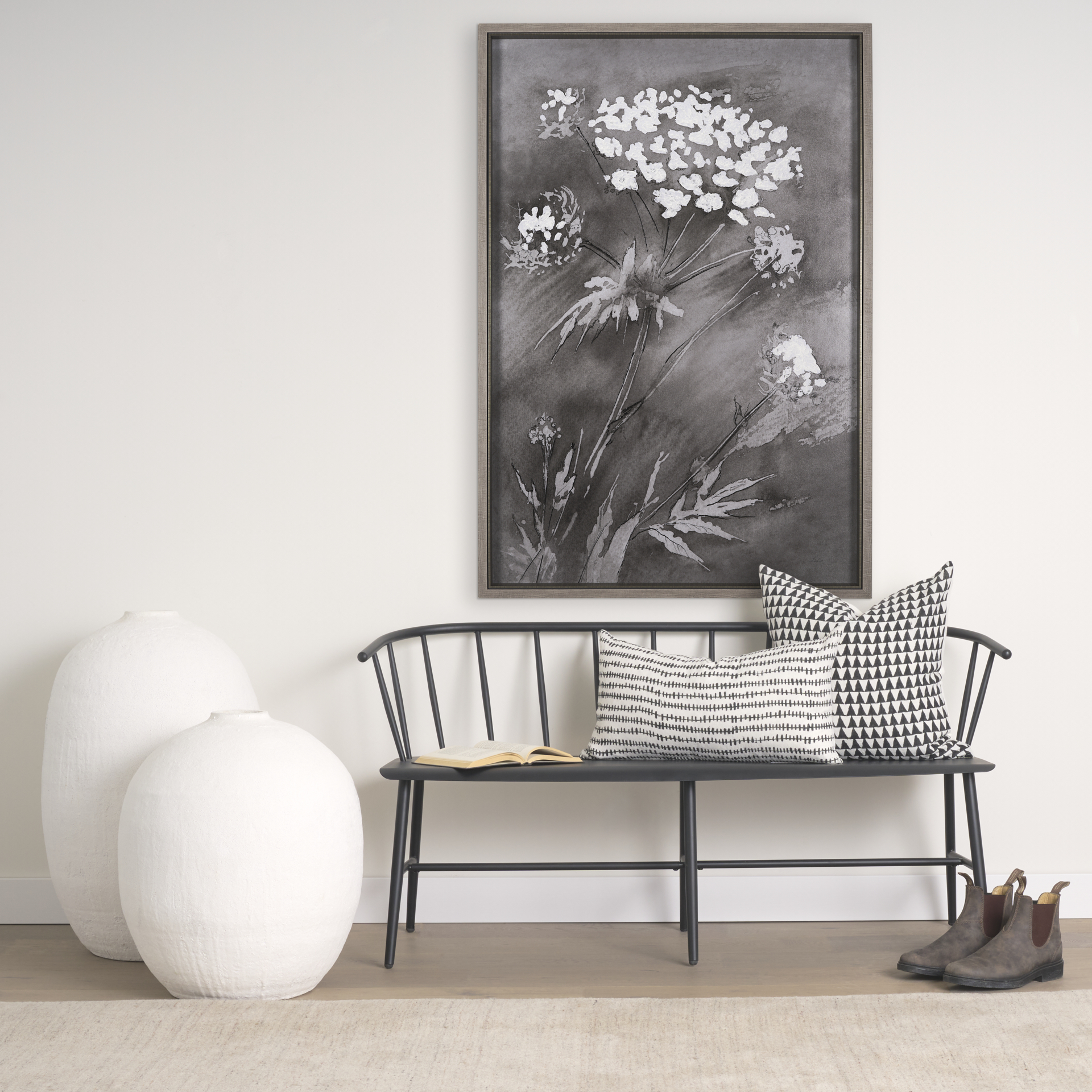 Karakum I Short White Textured Ceramic Vase 2 Karakum I Short White Textured Ceramic Vase - Image 2