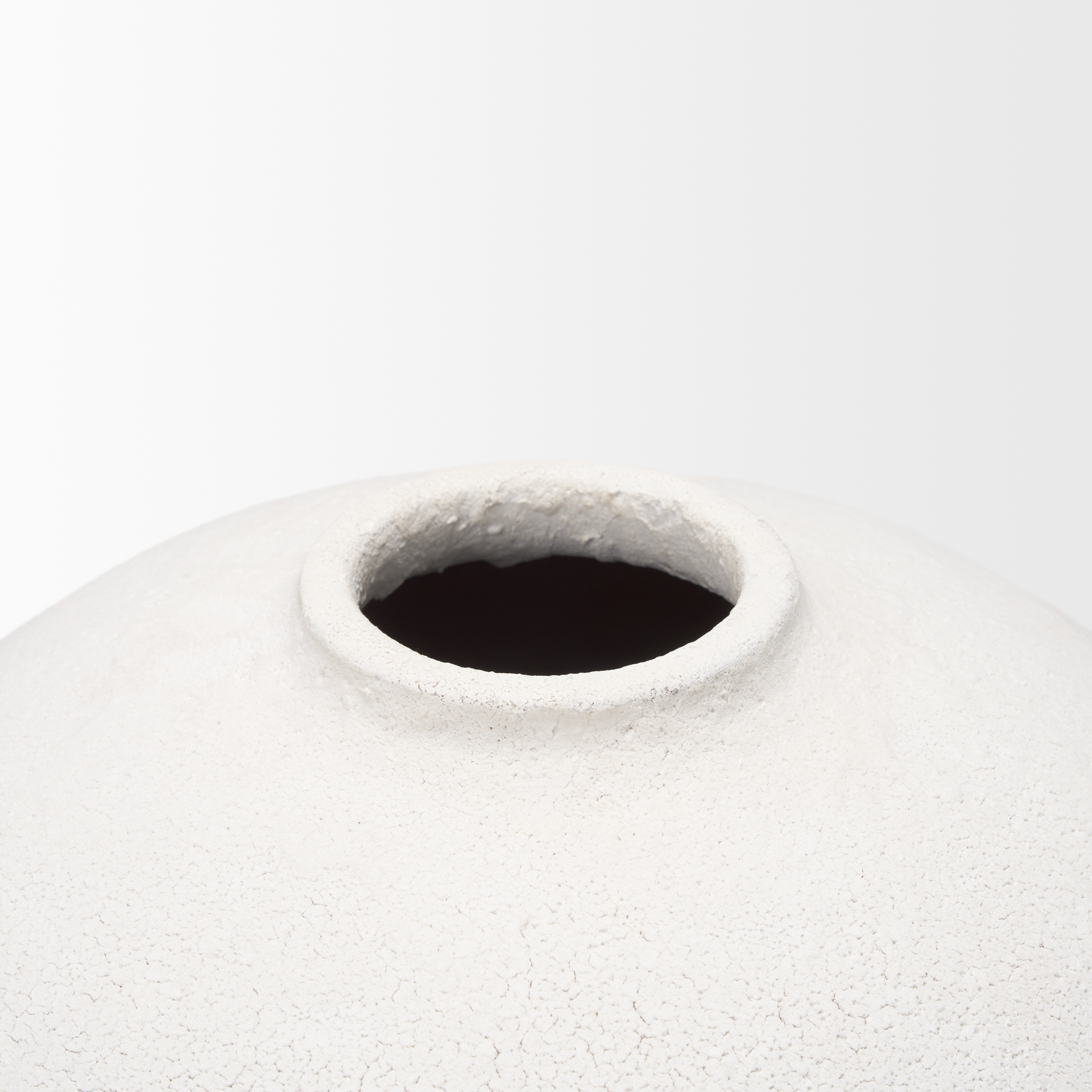 Karakum I Short White Textured Ceramic Vase 5 Karakum I Short White Textured Ceramic Vase - Image 5