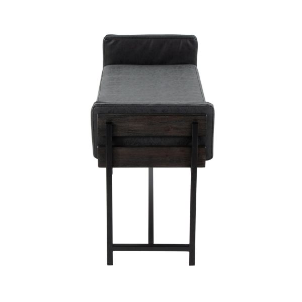 Kari 18 Farmhouse Black Faux Leather Bench LumiSource 1