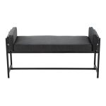 Kari 18 Farmhouse Black Faux Leather Bench LumiSource 11 Kari 18 Farmhouse Black Faux Leather Bench LumiSource