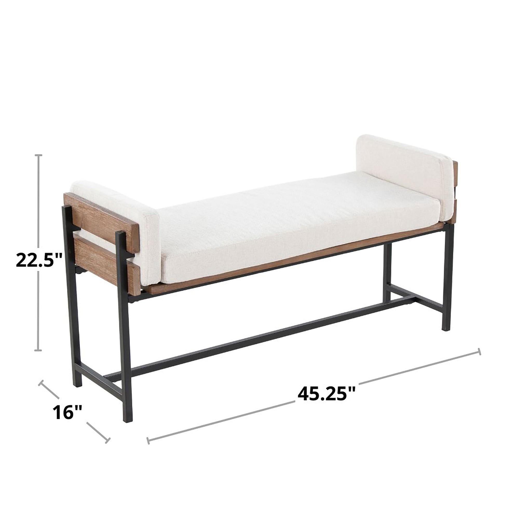 Kari 18 Farmhouse Black Faux Leather Bench LumiSource 6 Kari 18 Farmhouse Black Faux Leather Bench LumiSource - Image 6