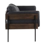 Kari Black Faux Leather Farmhouse Accent Chair LumiSource