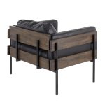 Kari Black Faux Leather Farmhouse Accent Chair LumiSource