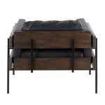 Kari Black Faux Leather Farmhouse Accent Chair LumiSource