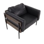 Kari Black Faux Leather Farmhouse Accent Chair LumiSource