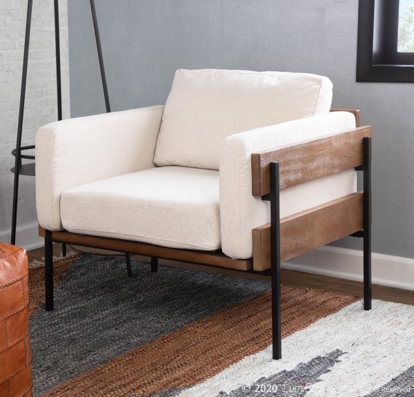 Kari Cream Fabric Farmhouse Accent Chair by LumiSource 1