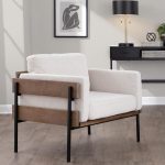 Kari Cream Fabric Farmhouse Accent Chair by LumiSource