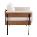 Kari Cream Fabric Farmhouse Accent Chair by LumiSource