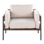 Kari Cream Fabric Farmhouse Accent Chair by LumiSource