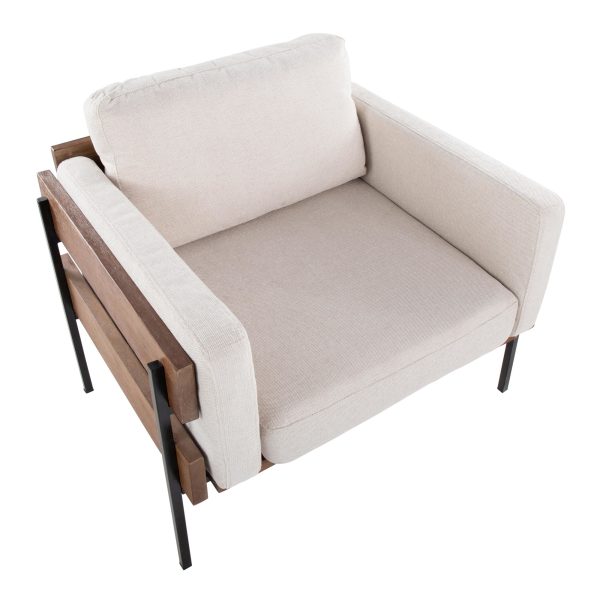 Kari Cream Fabric Farmhouse Accent Chair by LumiSource 8