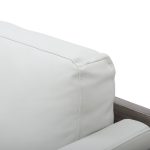 Kari Farmhouse Accent Chair White Metal Grey Wood Faux Leather