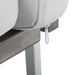 Kari Farmhouse Accent Chair White Metal Grey Wood Faux Leather