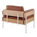 Kari Farmhouse Accent Chair White Metal Wood Camel Faux Leather 12 Kari Farmhouse Accent Chair White Metal Wood Camel Faux Leather